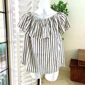 Banana Republic off Shoulder Sleeveless Top with layer wide Ruffle Size Large